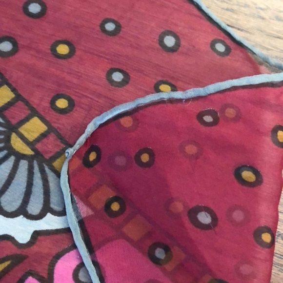 Burmel vintage mod floral motif oblong silk scarf - Picture 7 of 8